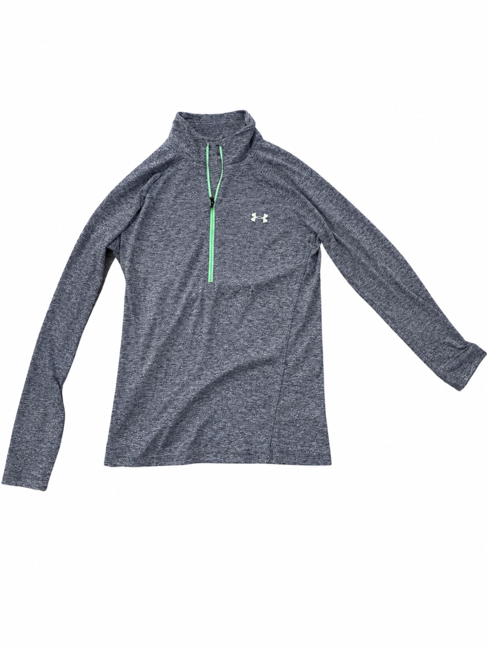 Under Armour Women's Gray Heather Quarter-Zip Pullover with Mint Zipper